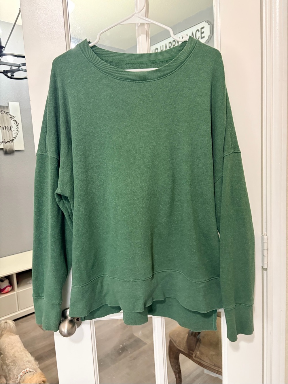 Time and Tru Forest Green Pullover Crewneck Sweatshirt